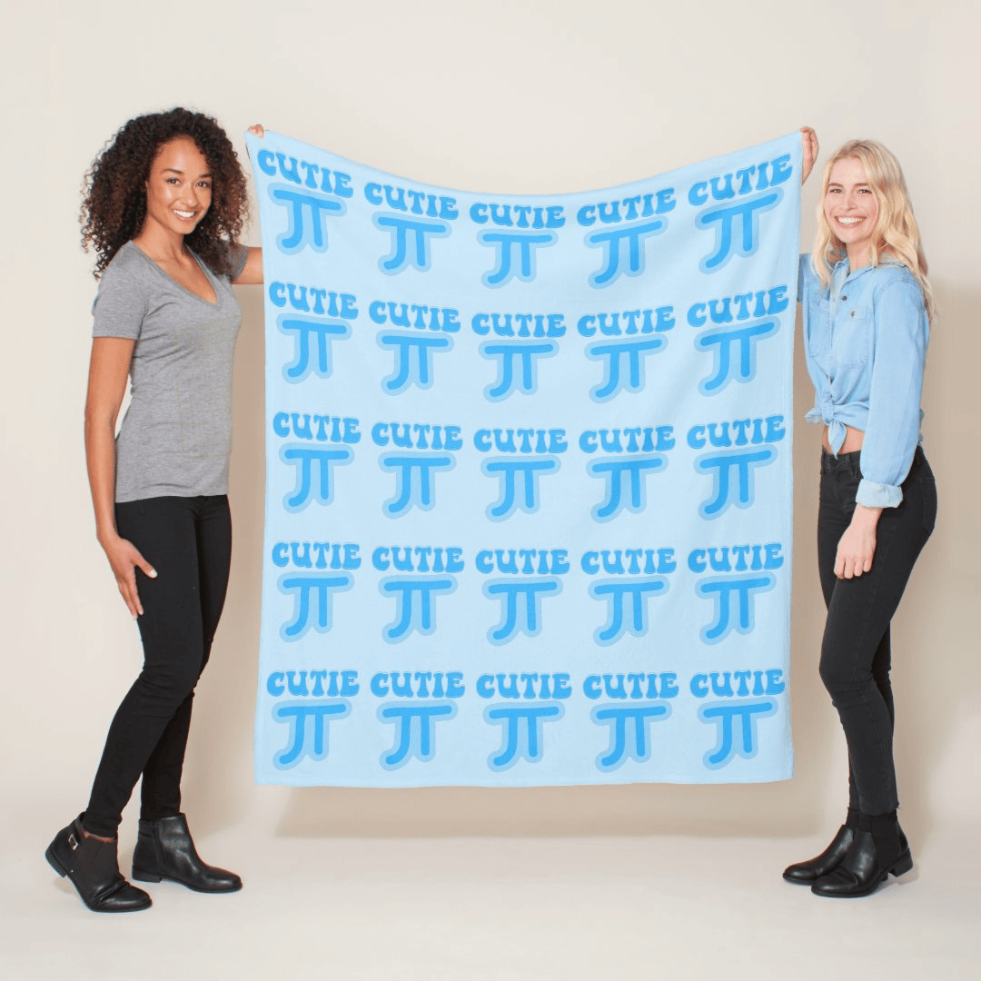 Pi Blanket Cutie Pi Symbol Pattern Blanket Blue