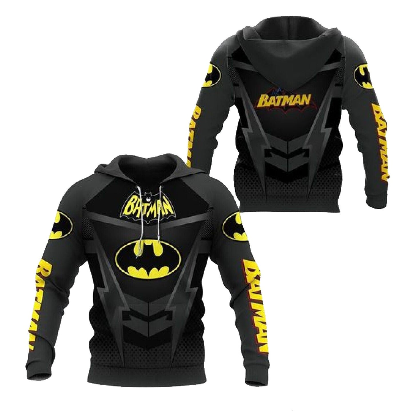 Batman Hoodie DC Comic Batman Symbol Pattern Hoodie Colorful Unisex