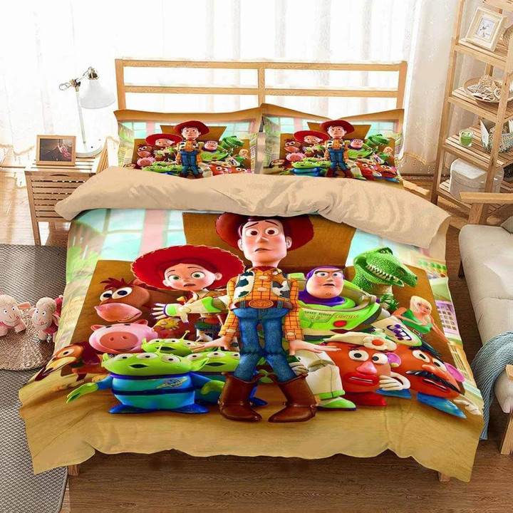 Toy Story Bedding Set DN Woody Buzz Aliens Characters Duvet Covers Colorful Unique Gift