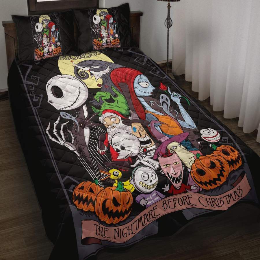 TNBC Bedding Set Characters And Pumpkin Duvet Covers Black Unique Gift