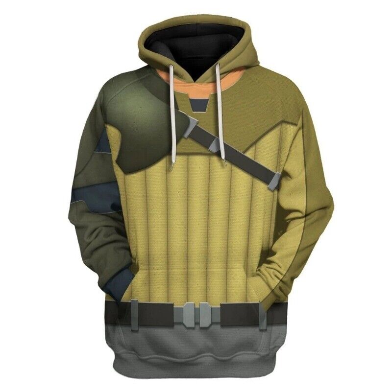 SW Hoodie SW Kanan Jarrus Costume Hoodie Green Unisex – Unifinz