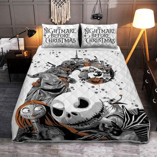 TNBC Bedding Set Nightmare Before Christmas Characters Duvet Covers Black White Unique Gift