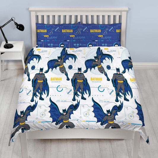 Batman Bedding Set DC Batman Poses Pattern Duvet Covers White Blue Unique Gift