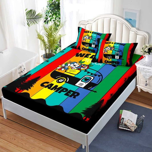 Camping Bedding Set Welcome To Our Camper Duvet Covers Colorful Unique Gift