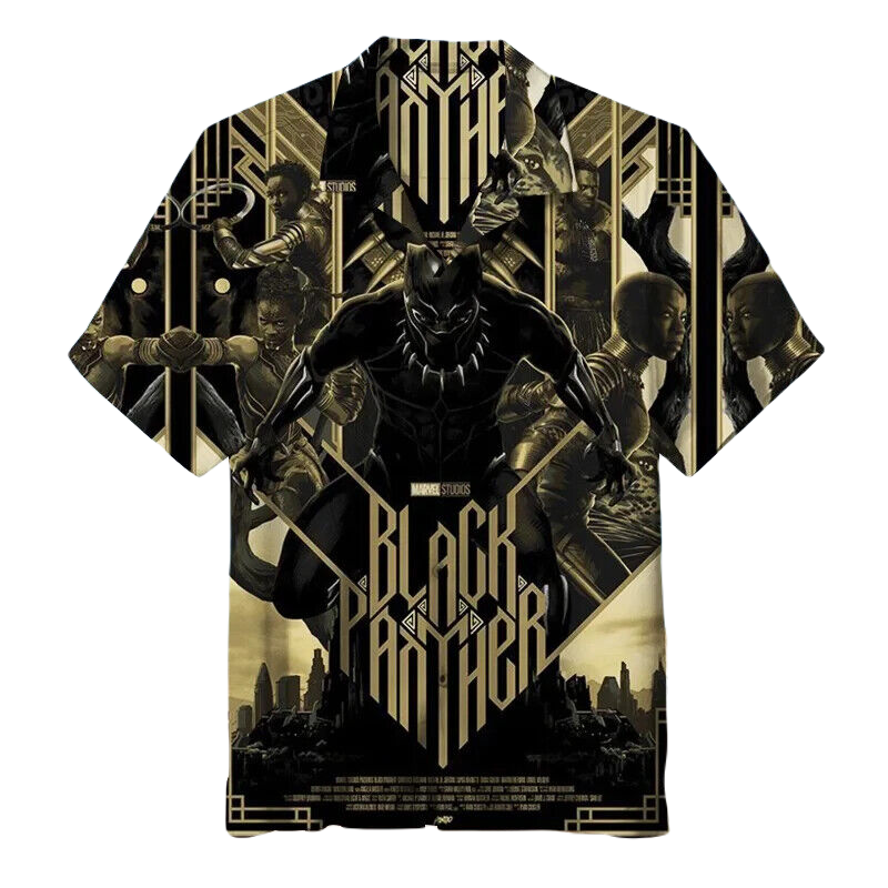 Black Panther Hawaii Shirt MV Legend Of Black Panther Poster Aloha Shirt Yellow Black Unisex Adults New Release