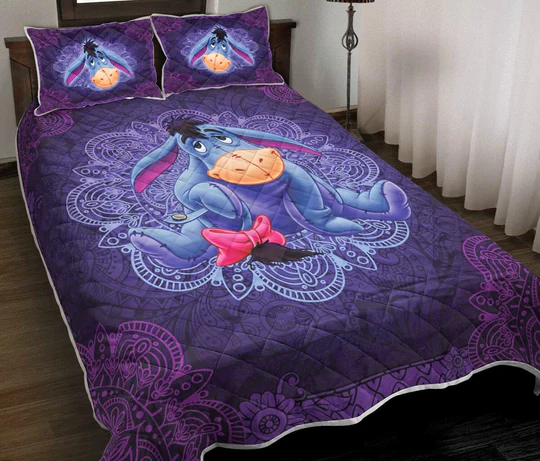 WTP Bedding Set DN Eeyore Donkey Mandala Pattern Duvet Covers Purple Unique Gift