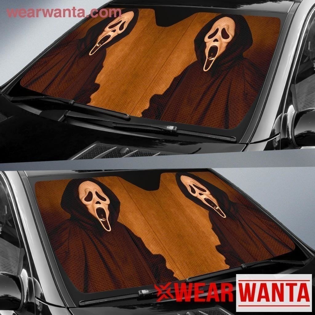  Horror Scream Car Sun Shade Ghostface Windshield Sun Shade