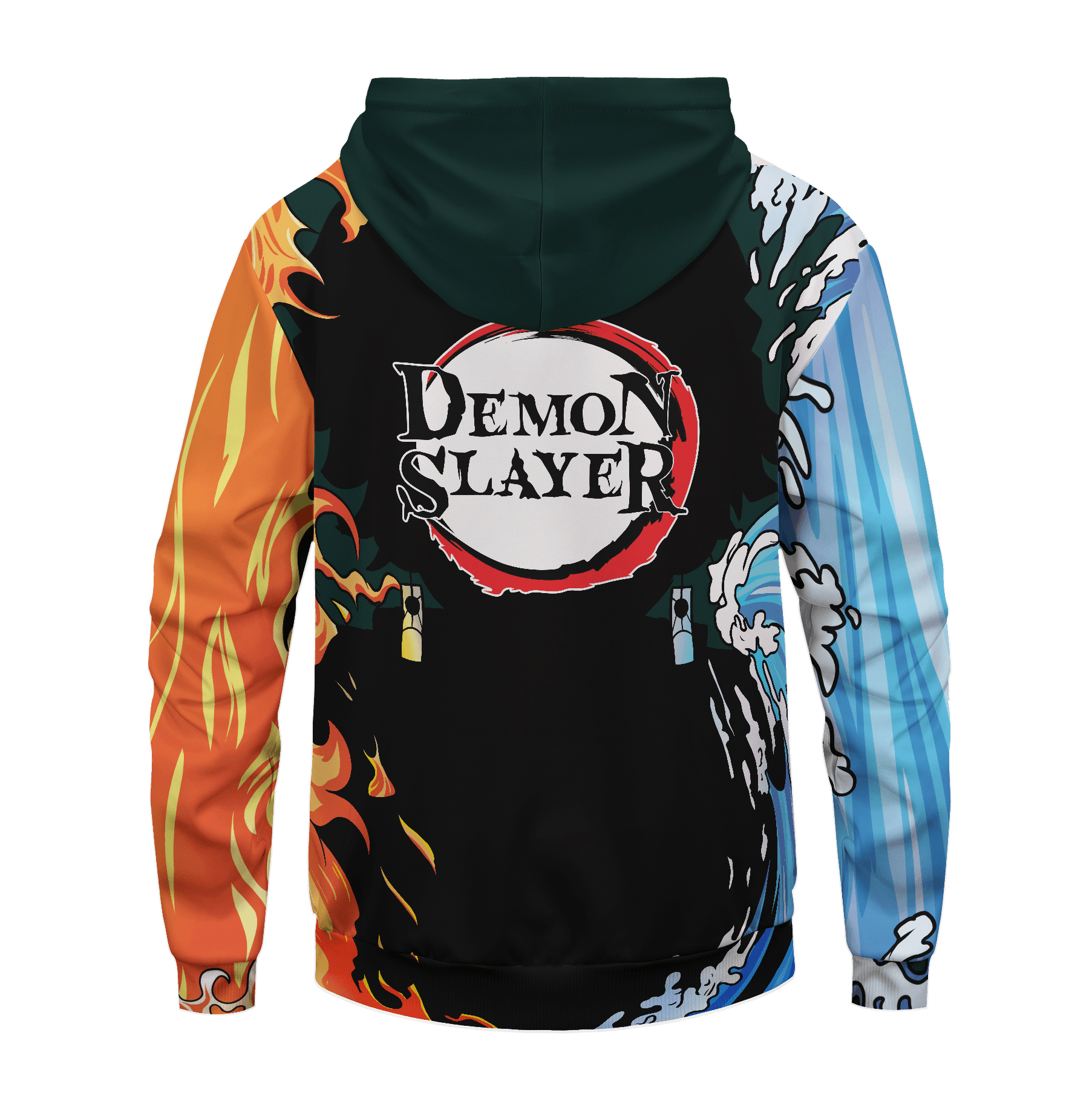 Unifinz Demon Slayer Hoodie Tanjiro Kamado Water Fire Kimetsu No Yaiba Logo Hoodie Demon Slayer Apparel 2022