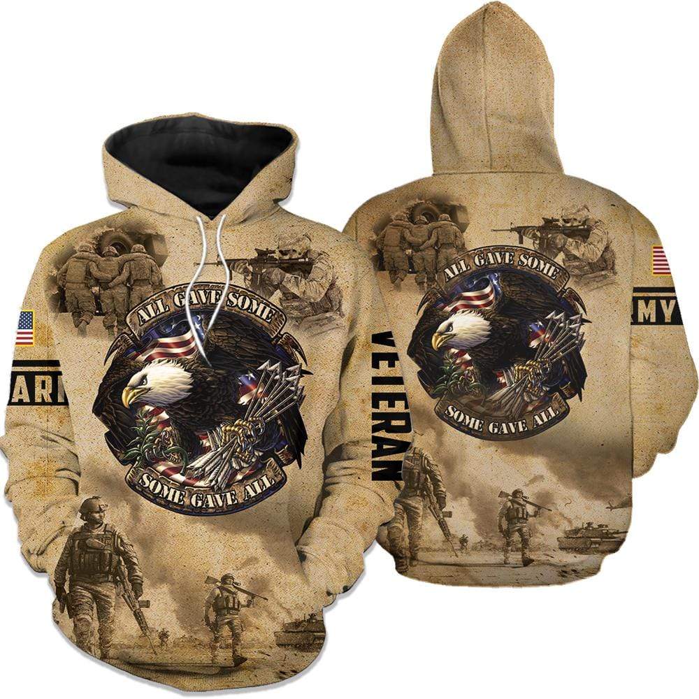 Unifinz Veteran Hoodie Eagle All gave some, Some gave all T-shirt Military Hoodie Veteran Military Apparel 2022