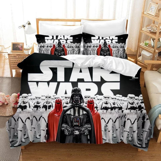 SW Bedding Set Darth Vader And Stormtrooper Graphic Duvet Covers Black White Unique Gift