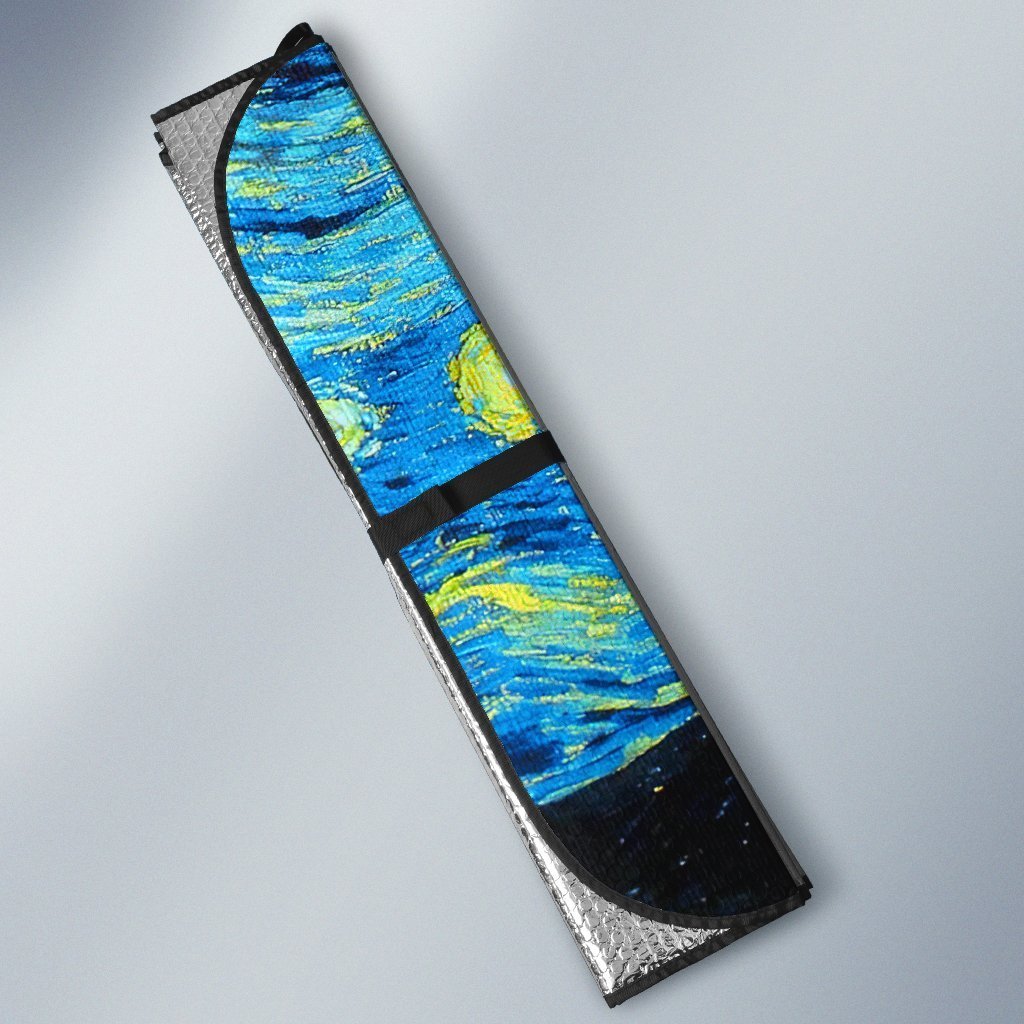  Art Starry Night Car Sun Shade Starry Night Art Painting Auto Sun Shade