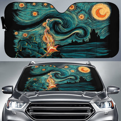  Dark Soul Car Sun Shade Dark Soul Game Scary Night Abstract Painting Windshield Sun Shade