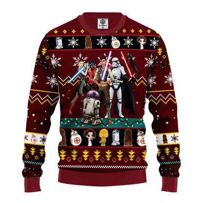 SW Christmas Sweater SW Dark R2 D2 Stormtooper Darth Vader Red Ugly Sweater