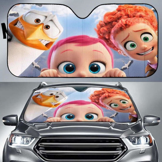 DN Car Sun Shade Storks Characters Windshield Sun Shade