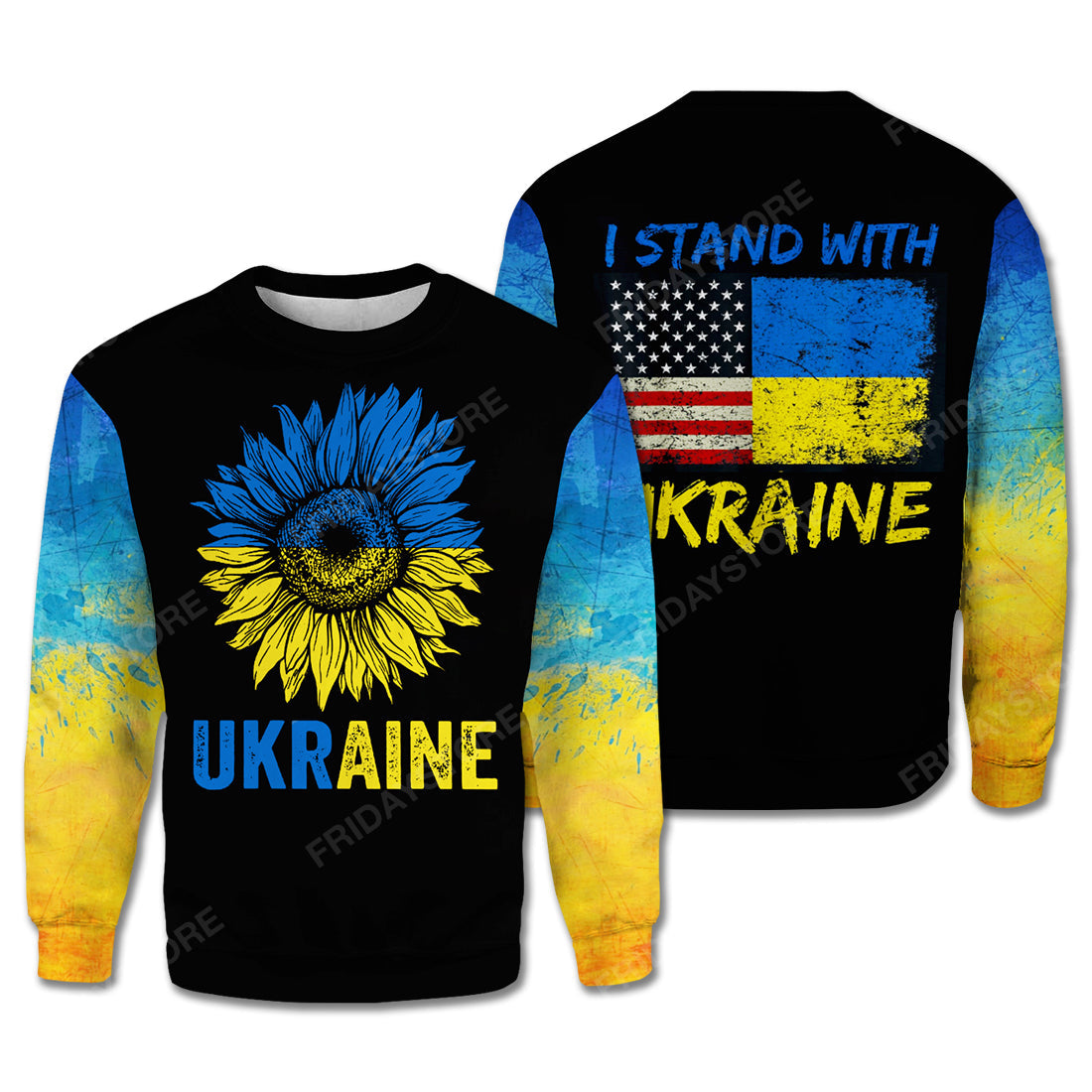 Ukraine T Shirt I Stand With Ukraine Yellow Blue Black Hoodie Ukraine Hoodie
