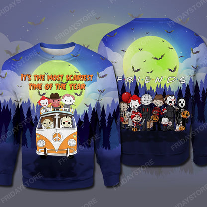 Unifinz Horror T-shirt Horror Halloween It's The Most Scariest Time Of The Year T-shirt Cool Halloween Horror Hoodie Sweater Tank 2023