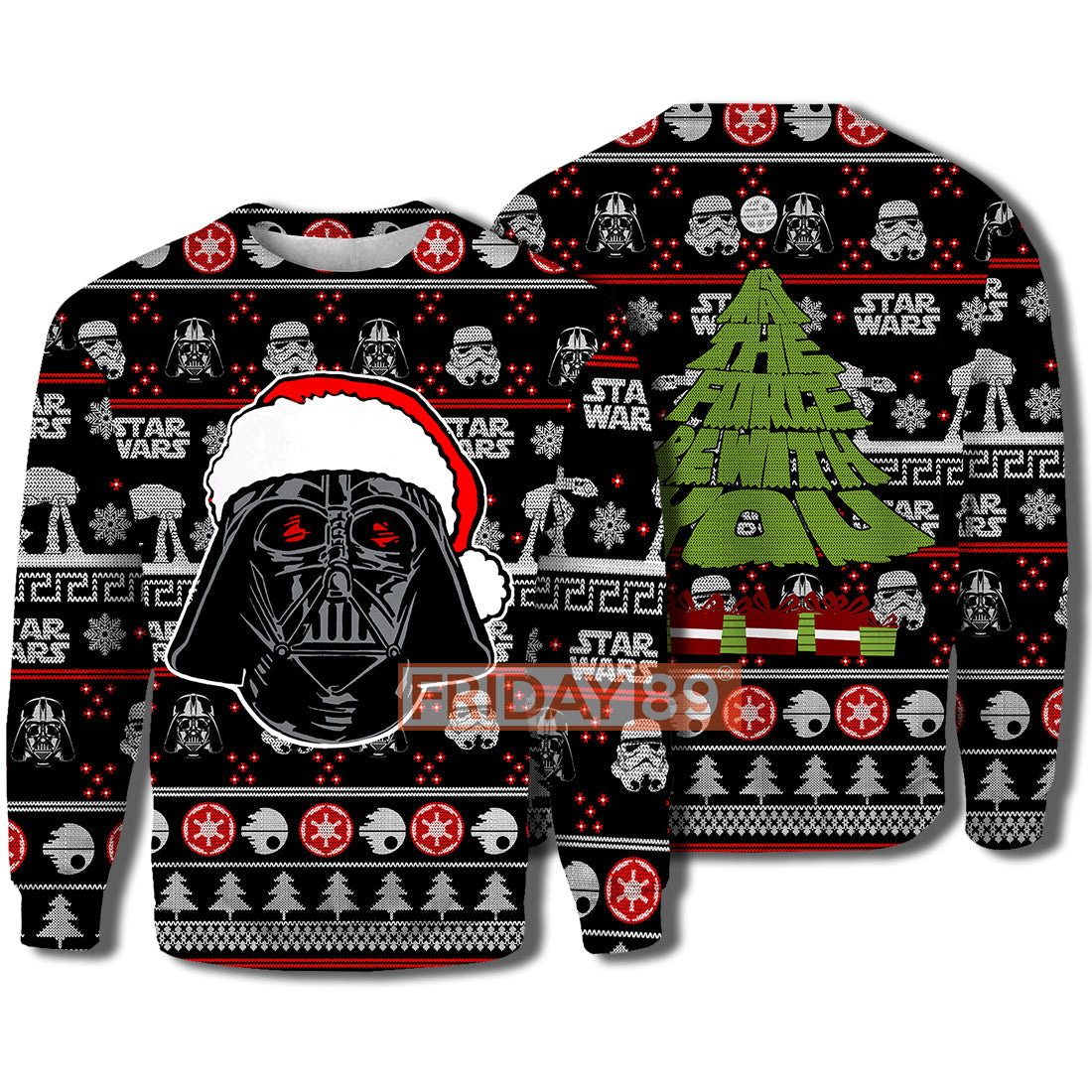 Unifinz SW T-shirt May The Force Be With You Christmas Tree T-shirt High Quality SW Hoodie Sweater Tank 2023