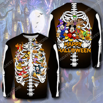 Unifinz DN T-shirt Disney Characters Happy Halloween Party Bone T-shirt Awesome High Quality DN Hoodie Sweater Tank 2024