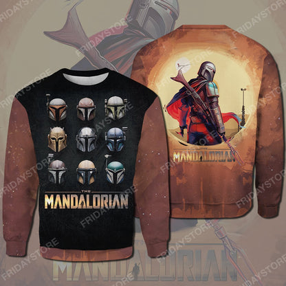 SW The Mandalore Helmet Type All Over Print Hoodie T-shirt