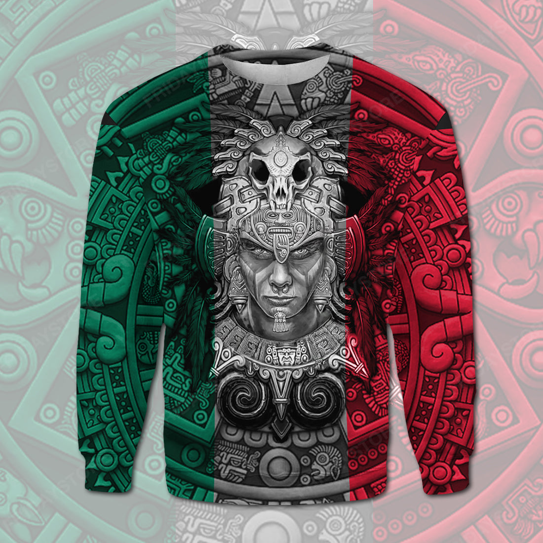 Unifinz Mexican T-shirt Mexican Flag Aztec Warrior 3D T-shirt Hoodie Adult Women Men Full Print Unisex 2022