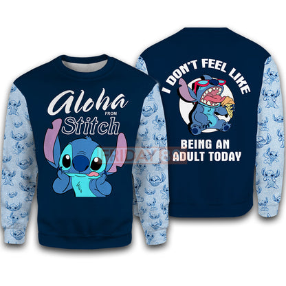Unifinz Stitch T-shirt Aloha From Stitch 3D Print T-shirt Funny DN Stitch Hoodie Sweater Tank 2024