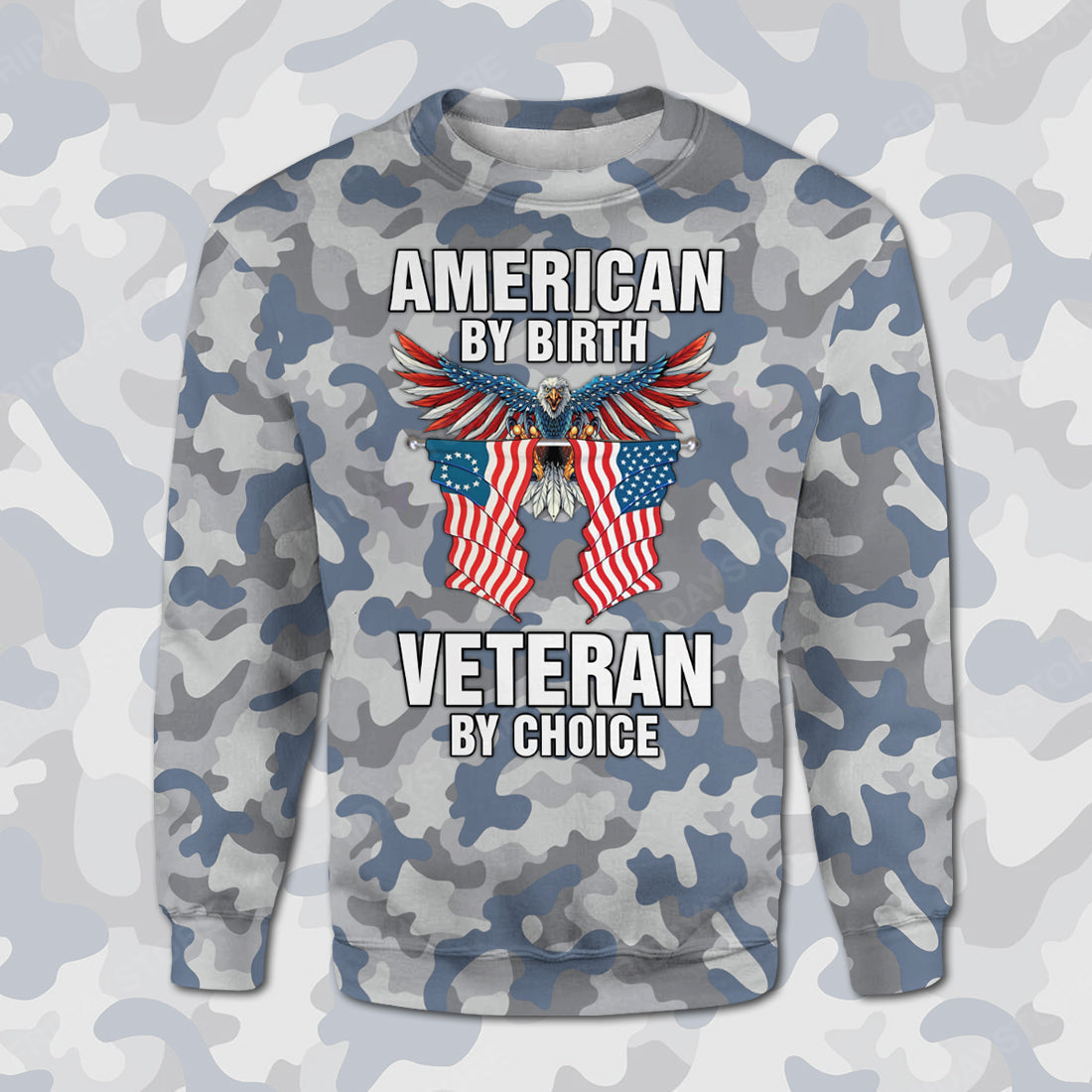 Unifinz Veteran T-shirt American By Birth Veteran By Choice Blue Grey Camouflage T-shirt Veteran Hoodie Sweater Tank 2022