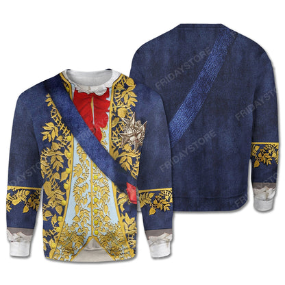 Historical T-Shirt Historical Louis XV Suit 3d Costume Hoodie Historical Hoodie