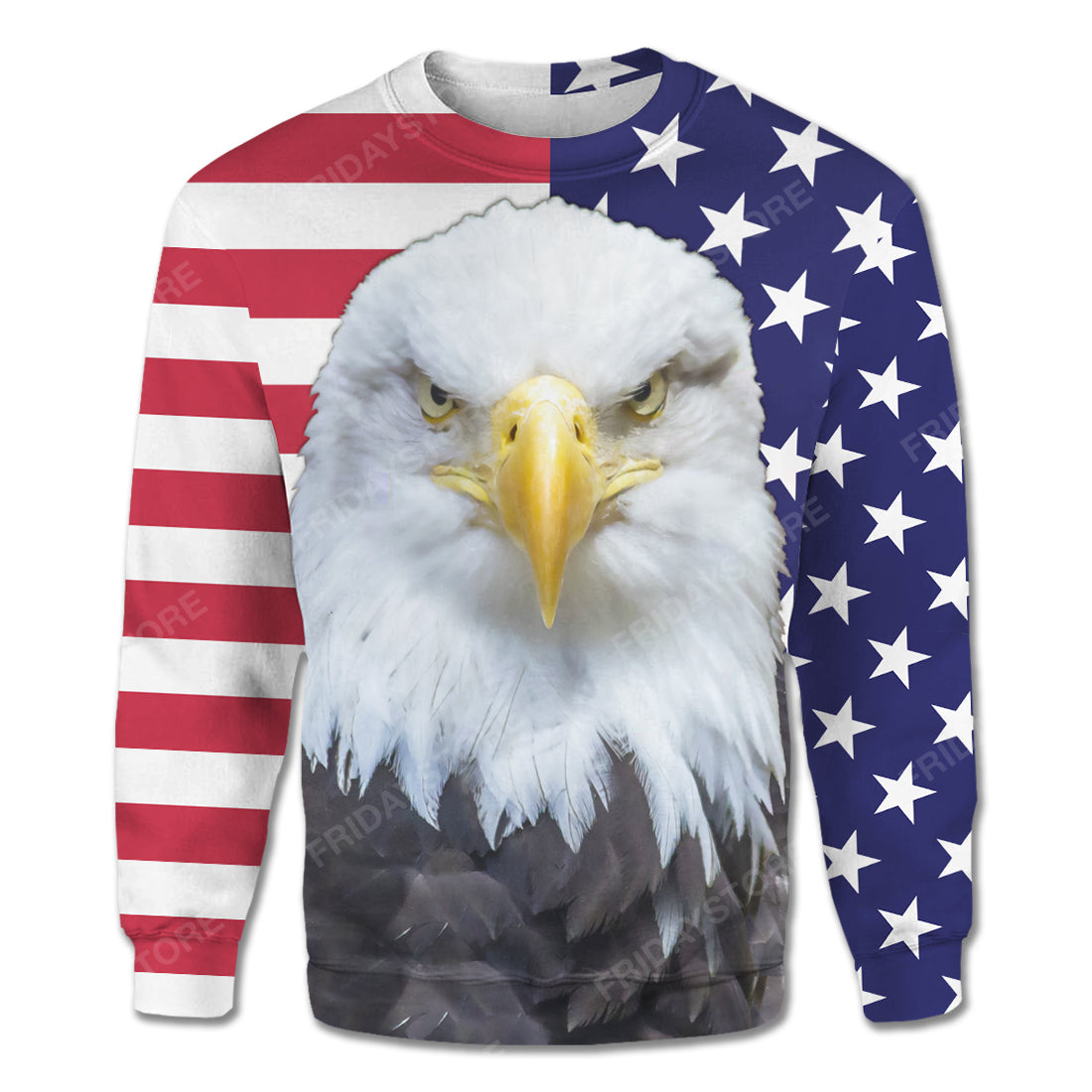 4th Of July T-shirt Fourth July American Flag Bald Eagle T-shirt Hoodie Independence Day Gift Adult Full Print