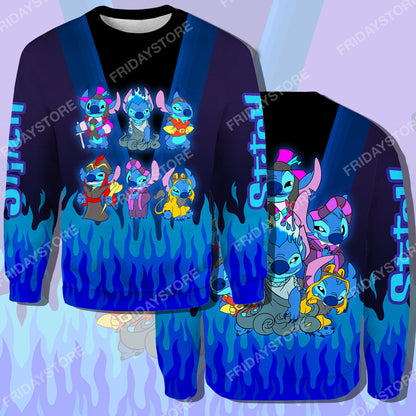 Unifinz LAS T-shirt Stitch DN Villains Emotion T-shirt Amazing Cool DN Stitch Hoodie Sweater Tank 2024