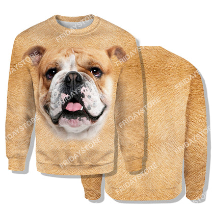 Unifinz Dog Hoodie Bulldog Hoodie Bulldog Dog Graphic Golden Brown T Shirt Awesome Dog Shirt Sweater Tank Gift For Dog Lover 2024