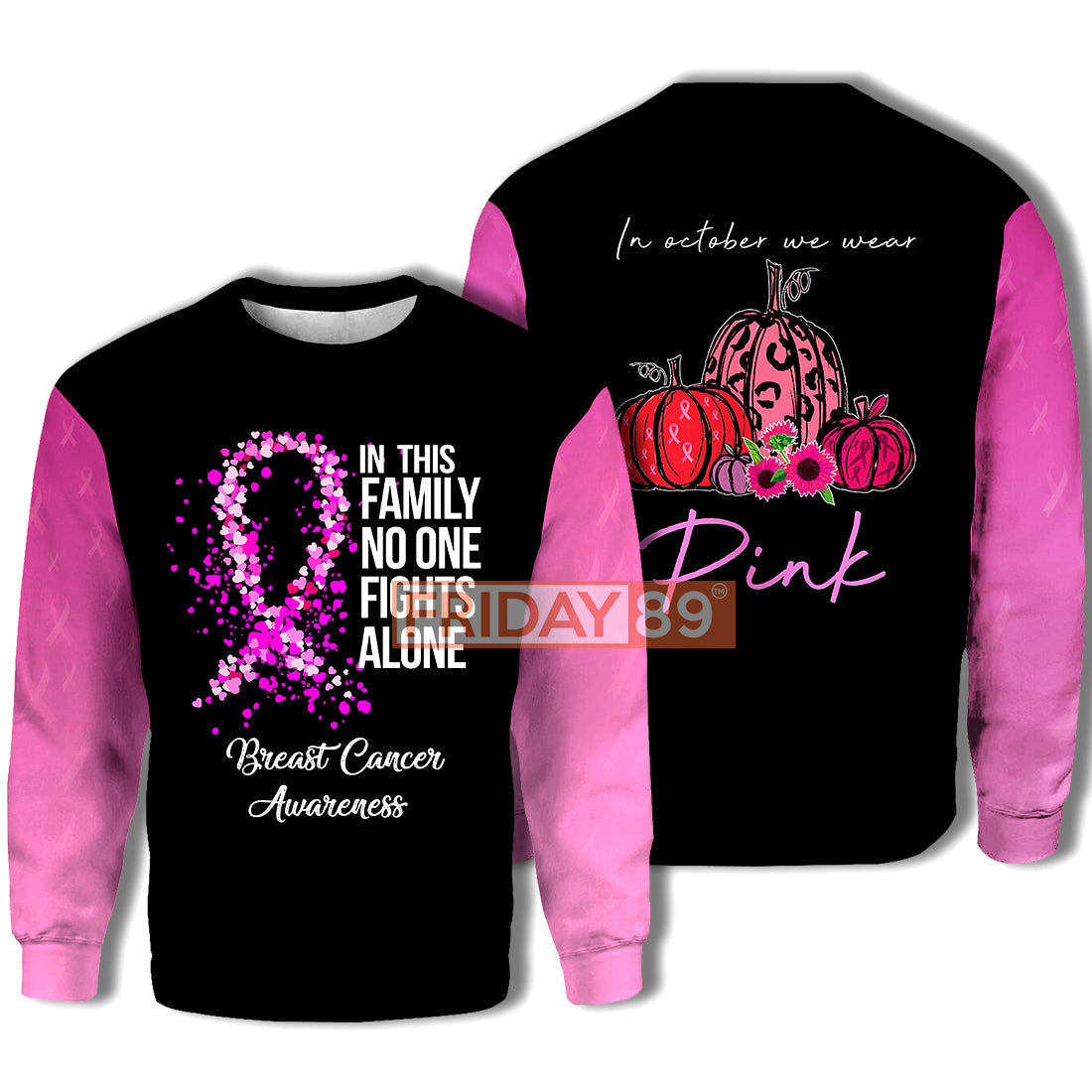 Unifinz Breast Cancer Hoodie No One Fights Alone Breast Cancer T-shirt Breast Cancer Shirt Sweater Tank 2023