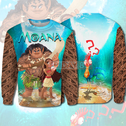 Unifinz DN T-shirt Princess Moana & Maui 3D Print T-shirt Awesome DN Moana Hoodie Sweater Tank 2025