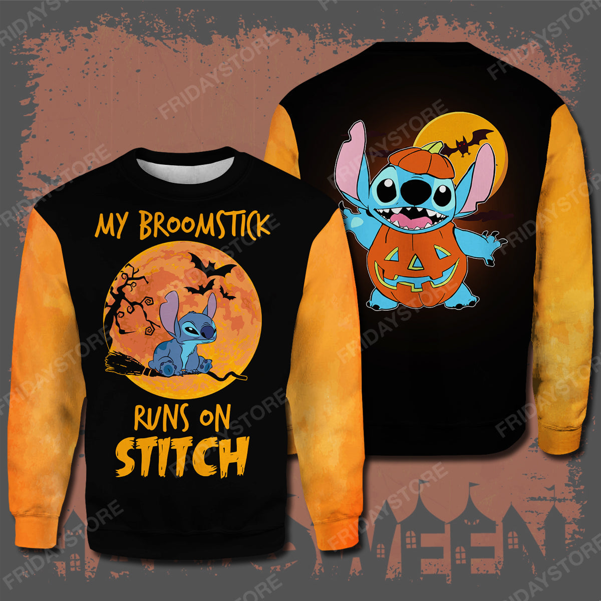 Unifinz LAS T-shirt My Broomstick Runs On Stitch T-shirt Awesome High Quality DN Stitch Hoodie Sweater Tank 2023