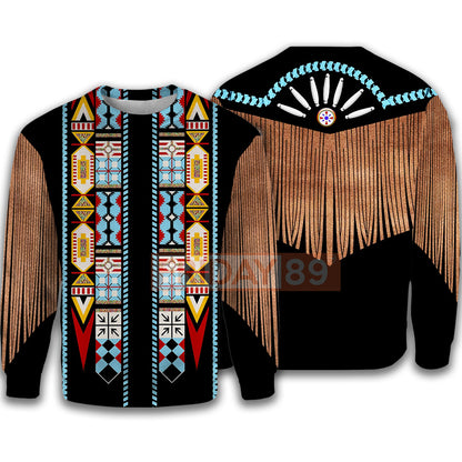 Unifinz Native American Hoodie Native American Black Costume Culture Pattern 3D Print T-shirt Native American Shirt Sweater Tank 2024