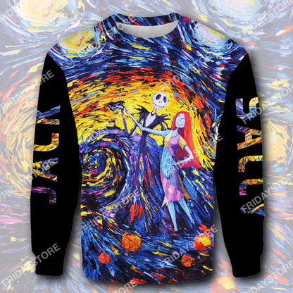 Unifinz TNBC T-shirt Starry Night Jack And Sally T-shirt Hoodie Amazing DN TNBC Sweate Tank Hoodie Jack Skellington Apparel 2024