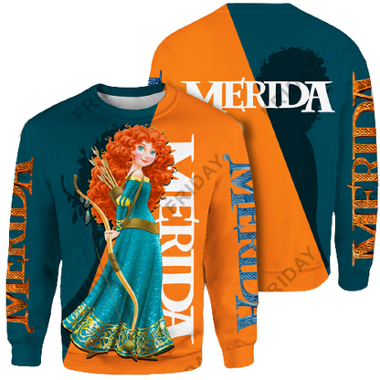 Unifinz DN T-shirt Merida Brave Red Hair Princess T-shirt DN Brave Hoodie Sweater 2023