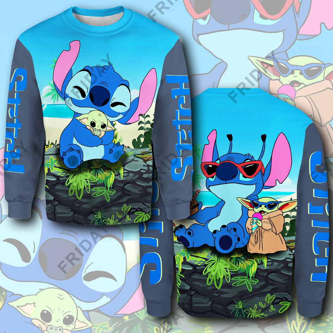 Unifinz DN SW T-shirt Stitch Hug Baby Yda 3D Print T-shirt Cute Amazing DN Stitch Hoodie Sweater Tank 2024