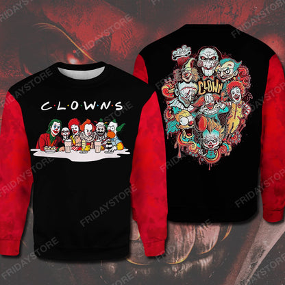 Horror Movies Clowns All Over Print Hoodie T-shirt