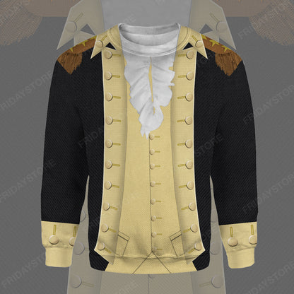 Unifinz Men's Historical Hoodie Custom George Washington T-shirt Awesome Historical Costume Historical Shirt Sweater Apparel 2023