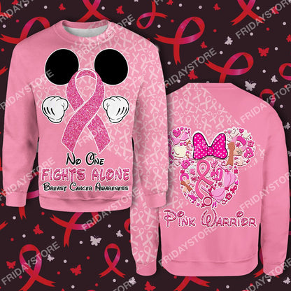 Breast Cancer No One Fights Alone All Over Print Hoodie T-shirt