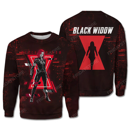 MV BW T-shirt Black Widow Series Black Red T-shirt Hoodie Fan Gift Adult Full Print