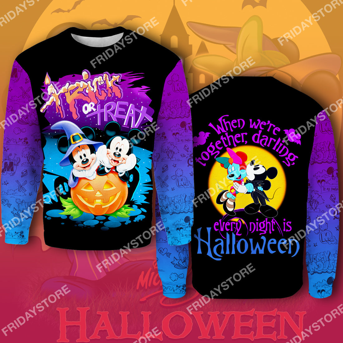 Unifinz DN T-shirt We're Together Darling Every Night Is Halloween T-shirt High Quality DN Mk Mouse Hoodie Sweater Tank 2024