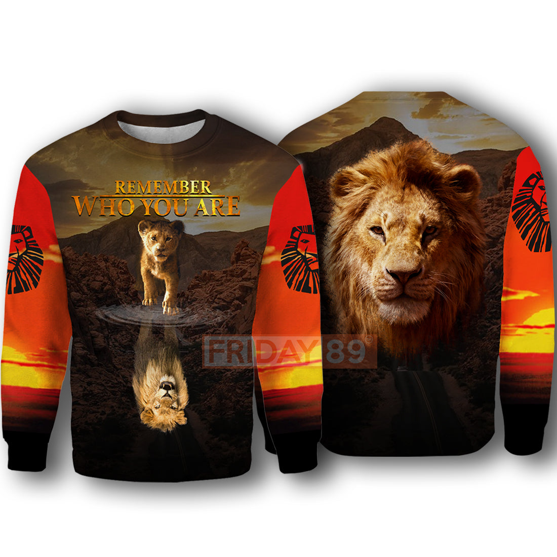 Unifinz LK T-shirt Remember Who You Are Simba Lion Face 3D T-shirt Cool DN LK Hoodie Sweater Tank 2024