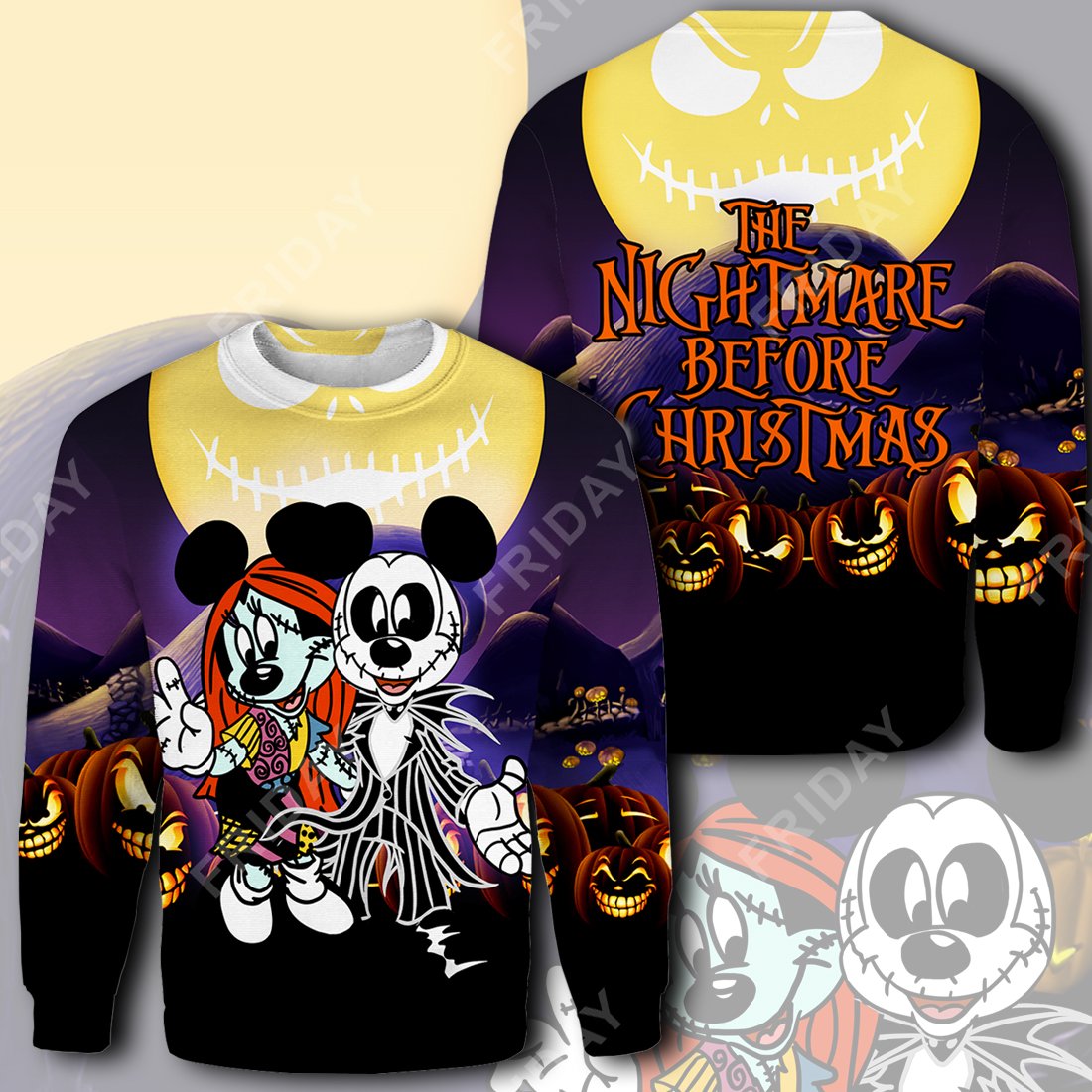 Unifinz DN T-shirt Mouse Couple Nightmare Before Christmas T-shirt Awesome DN MK Mouse Hoodie Sweater Tank 2024