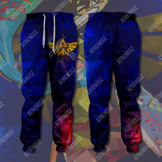 Unifinz Legend Of Zelda Jogger Hyrule Symbol Blue Red Pants Legend Of Zelda Pants 2022