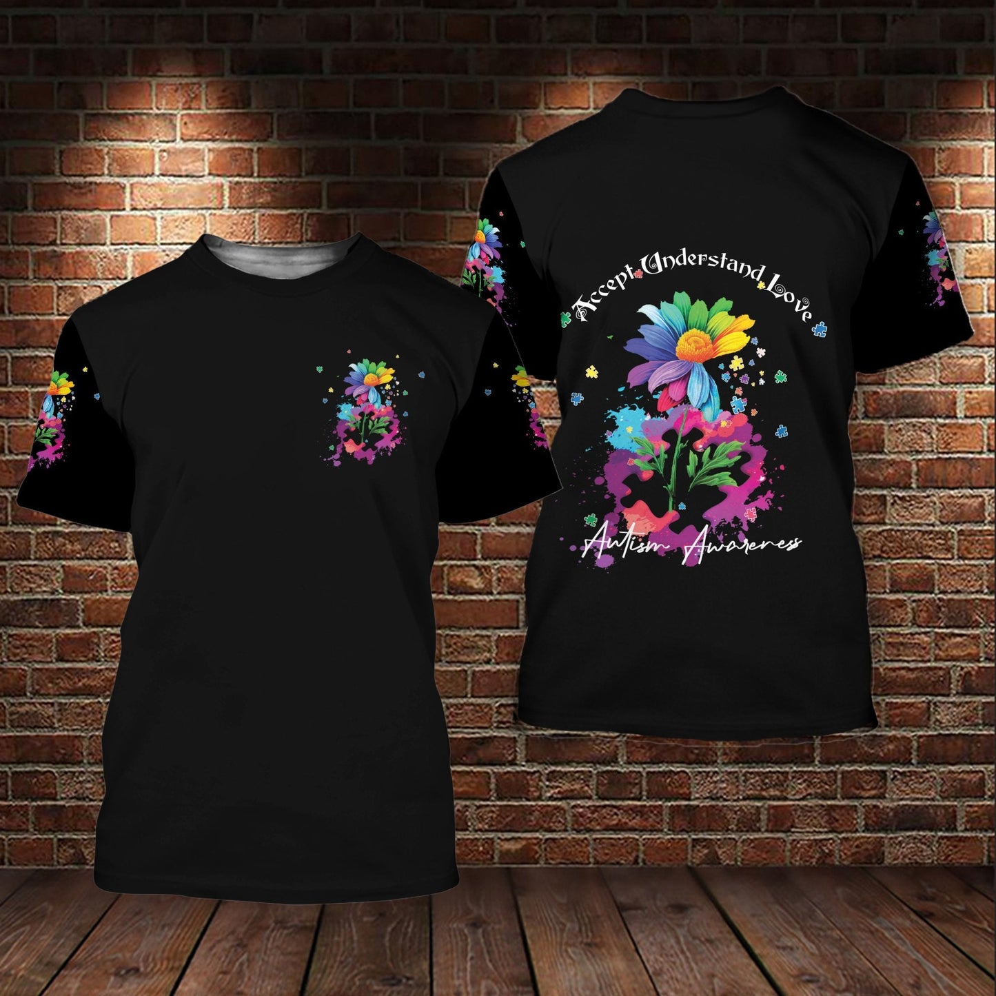 Unifinz Autism Awareness Hoodie Colorful Flower Accept Understand T-shirt Autism Shirt Autism Apparel 2023