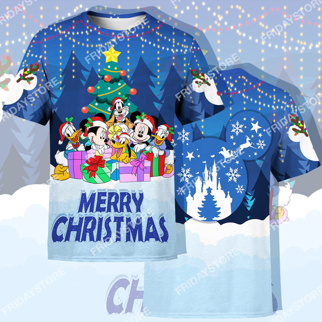 Unifinz DN T-shirt Mouse And Friends Together Under Christmas Tree T-shirt High Quality DN MK Mouse Hoodie Sweater Tank 2026