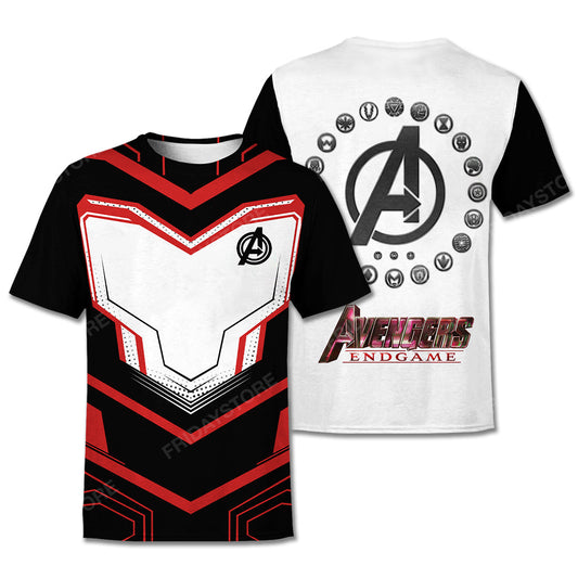 MV Shirt Avengers End Game Heros Logo White Red Black T-shirt