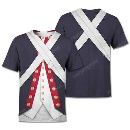 Historical T-Shirt Historical Continental Army Suit 3d Costume Hoodie Historical Hoodie