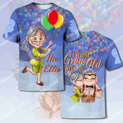 Unifinz DN Up T-shirt I Wanna Grow Old With You Up Couple His Ellie T-shirt Awesome DN Up Hoodie Sweater Tank 2026